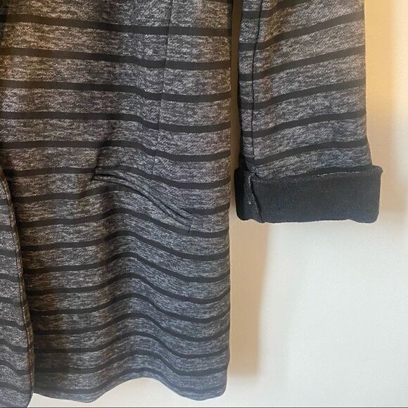 Lulus Striped cotton Jacket blazer black gray size small - Picture 10 of 10